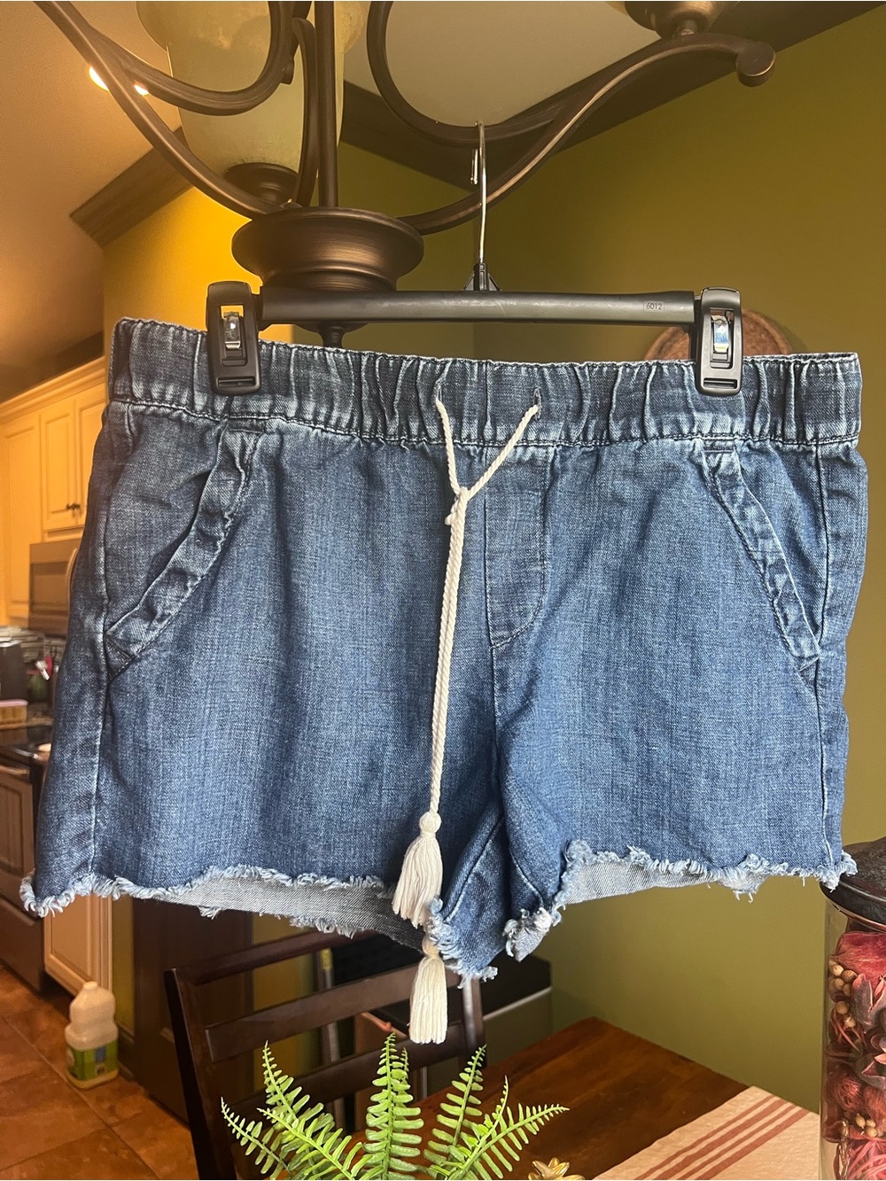 LOFT Denim Drawstring Jean Shorts - Blue